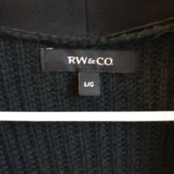 RW & Co Hunter Green & Black Long Cardigan - Large - Picture 2 of 5